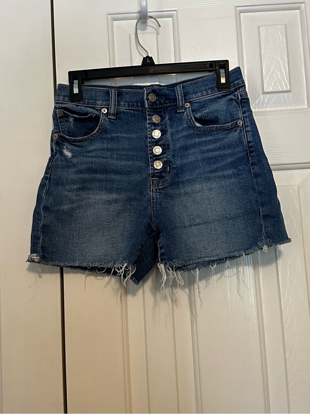 GAP Dark Blue Button-Front Denim Shorts